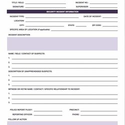 High Quality Incident Report Sample Security Guard Master Of Template Document Form Reporting