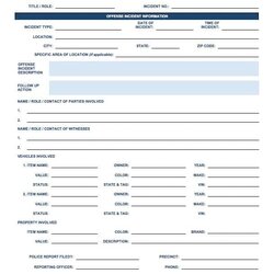Matchless Free Incident Report Templates Forms Template Offense Form Word