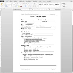 Swell It Incident Report Template Templates Word Audit Procedures Quality Department Excel