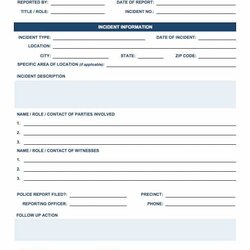 Capital Free Incident Report Templates Forms Template