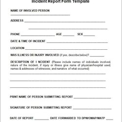 Legit Incident Report Templates Word Excel Formats Form Template Sample Simple Accident Example Printable