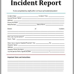 Superb Incident Report Format Free Templates Template Form Word Writing Simple Police Layout Visit