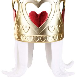 Elope Gold Mini Queen Of Hearts Costume Crown For Adults And Teens King Alt