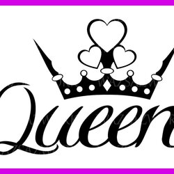 Out Of This World Queen With Heart Crown Cut Engraving File Laser