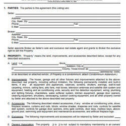 Peerless Free Real Estate Listing Form Templates In Word Agreement Residential Template