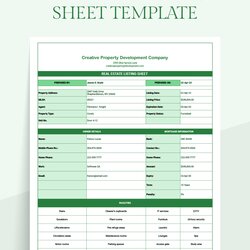 High Quality Real Estate Listing Templates Documents Design Free Download Sheet Template