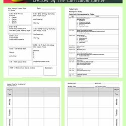 Supreme Lesson Plan Templates The Curriculum Corner Editable Teachers Using