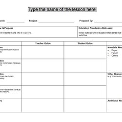 Champion Lesson Plan Template Word Daily Stem Blank Training Paperwork