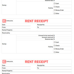Very Good Free Printable Rent Receipt Template Format Word For