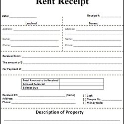 Free Rent Receipt Templates Excel Formats Template Rental Format Deposit Security Printable Sample Property