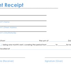 The Highest Quality Rent Receipt Templates To Create Of Any Type Template Word Payment Landlord Signature