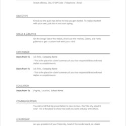 Sterling Resume Samples Templates Free Word New