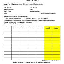Printable Driver Daily Log Books Templates Examples Drivers
