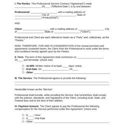 Fantastic Service Agreement Template Free Word Templates Professional Contract