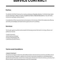 Champion Service Contract Word Templates Free Downloads Template Contracts Simple