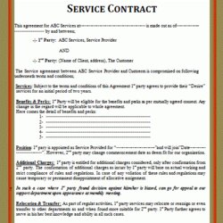 Simple Service Contract Free Word Templates Template Agreement Level Provider Business Printable Proposal