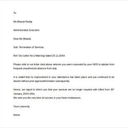 Very Good Free Job Termination Letter Templates In Ms Word To Download