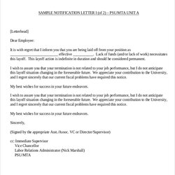 Perfect Sample Employee Termination Letters Word Pages Employment Notice Of Letter