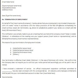 Great Employment Termination Letter Free Word Templates Template Employee Form Format Job Letters Notice