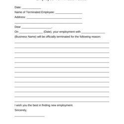Fine Free Employee Termination Letter Template Word Write