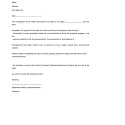 Magnificent Letter Of Employment Template Word Termination Excel Basic