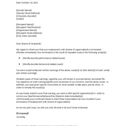 Superior Employment Termination Letter Template Templates At