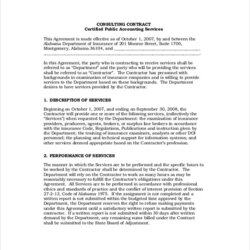 Great Free Consulting Contract Agreement Template Intended For Templates Services Simple Sample Business