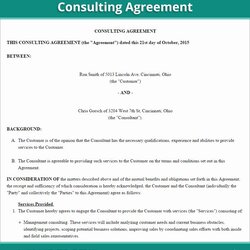 Outstanding Consultant Schedule Template Elegant Consulting Agreement Example Sample Contracts Retainer Doc