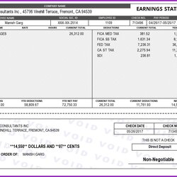 Capital Printable Pay Stub Template Free Canada