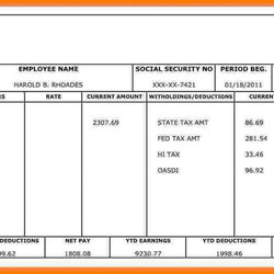 Super Free Printable Pay Stub Generator Large Template Ideas Download For Within Word