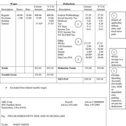Pay Stub Template Free Business Templates Paycheck Payroll Forms Word Excel