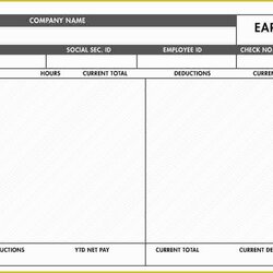 Perfect Printable Pay Stub Template Free Of Paycheck Payroll Check Word Templates Blank Stubs Create Excel