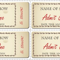 Very Good Ticket Templates For Word To Design Your Own Free Tickets Template Printable Event Admission