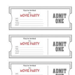 Free Movie Ticket Templates Printable World Holiday