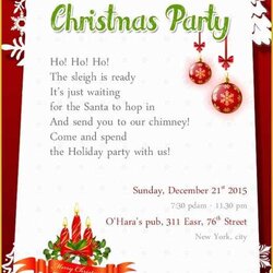 Magnificent Christmas Party Invitation Email Templates Free Of Wording