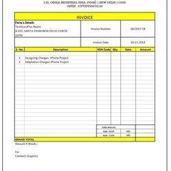 Exceptional Invoice Format In Excel Word And No