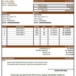 Professional Template Invoice Format In Excel Download File