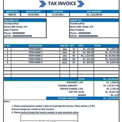Valuable Template Of Invoice Format In Excel Download File