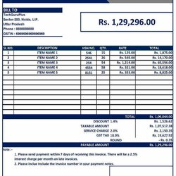 Magnificent Blank Invoice Template Of Format In Excel Download File