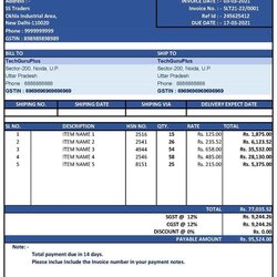 Superb Colourful Invoice Format In Excel Download File