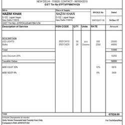 Great Invoice Format In Excel Word And No Quotation