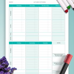 Brilliant Download Printable Simple Weekly Budget Template Templates Planner Planners