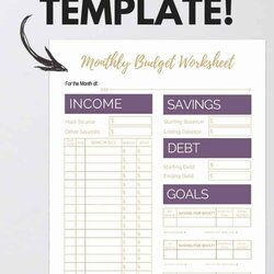 Legit Free Simple Monthly Budget Worksheet Template