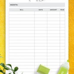 Outstanding Download Printable Simple Budget Template Bill Tracker Planner Templates