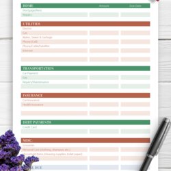 Cool Download Printable Monthly Household Budget Worksheet Bills Template