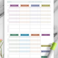 Sublime Printable Simple Weekly Budget Template Templates Casual Style