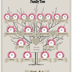 Cool Generation Family Tree Template Free To Customize Print