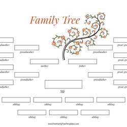 Generation Family Tree Many Siblings Template Free Printable Four Blank Templates Large Great