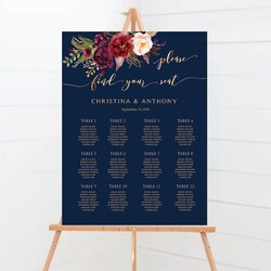 Splendid Printable Wedding Seating Chart Poster