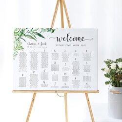 The Highest Standard Alphabetical Seating Chart Wedding Sign Template Find Greenery